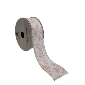 My Texas House Toile Floral Bunny Easter Ribbon Pink 18' Spring 2026 New *HTF*